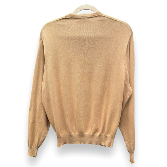 Vintage Brooks Brothers Golf V-Neck Sweater Men L Gold Preppy Academia Heritage - Picture 2 of 10